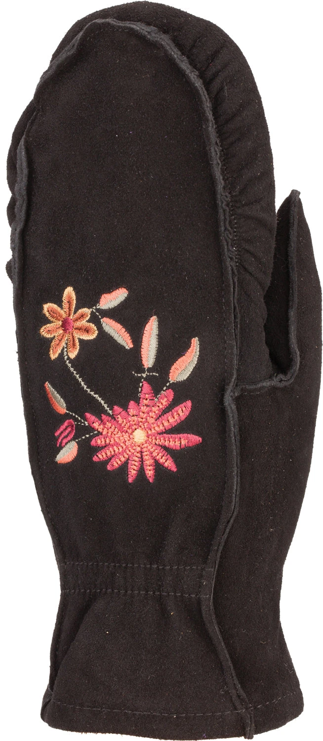 Embroidered Suede Mitt - Women 3 Embroidered Suede Mitt - Women